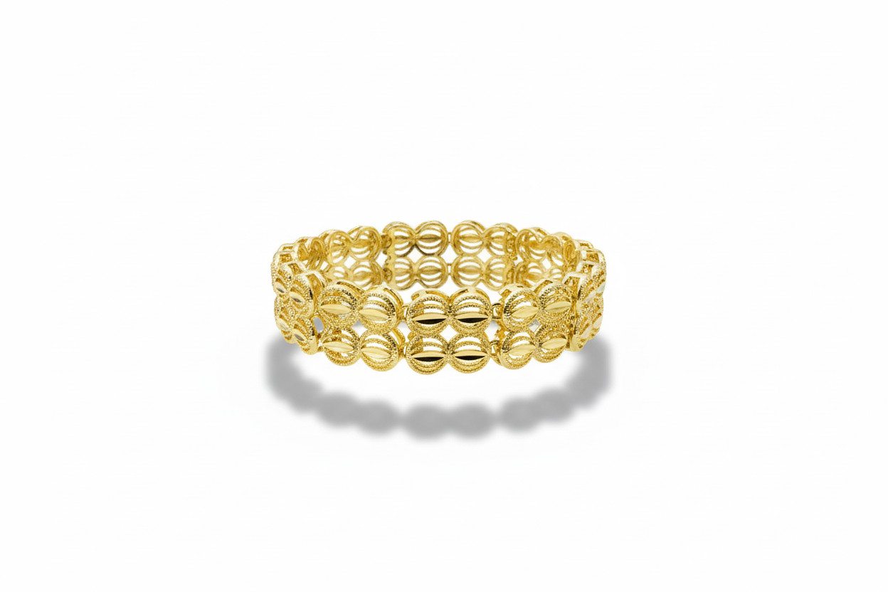 Gold-plated bracelet with circles.